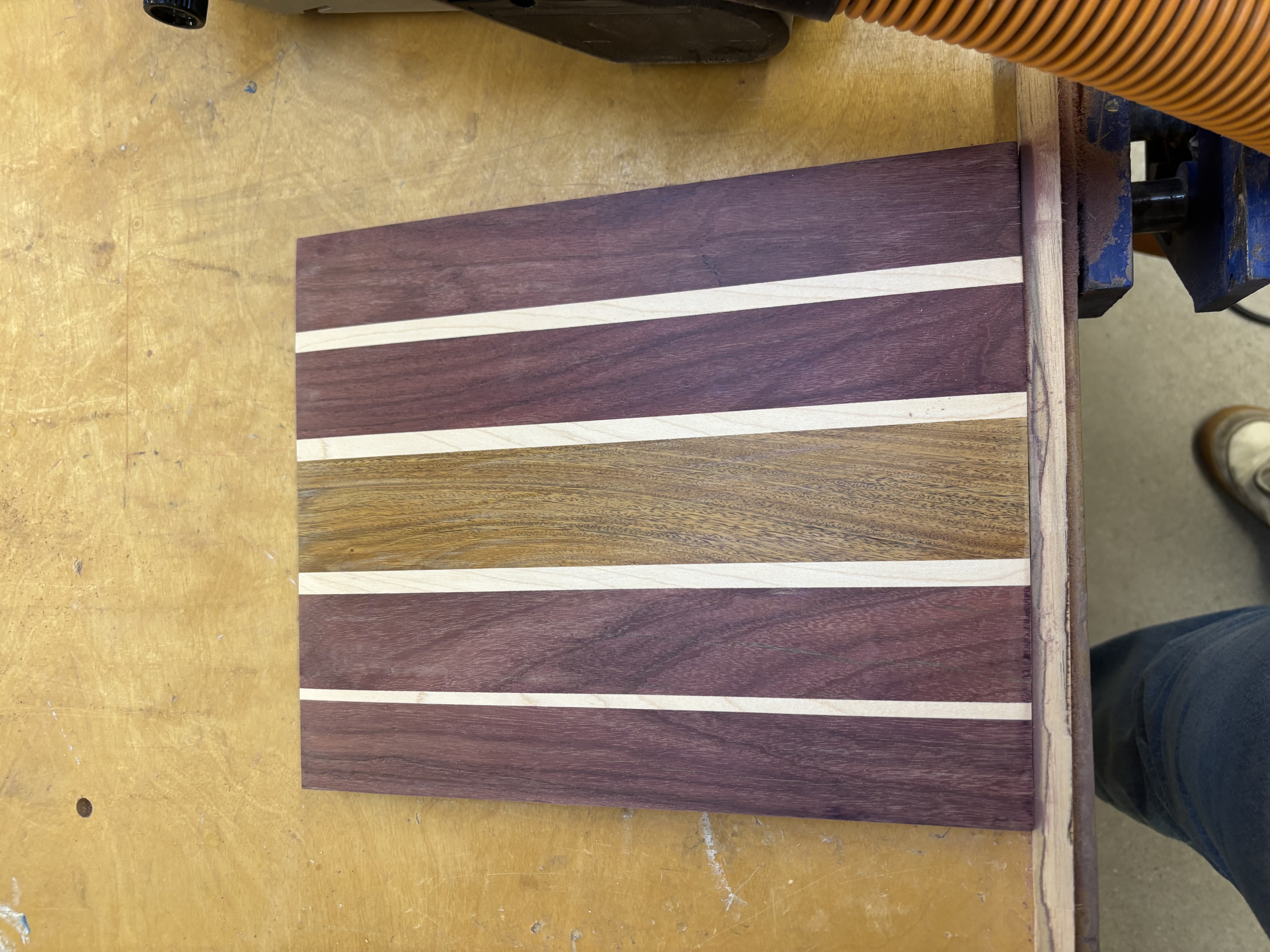 Unfinished board, preparing for routing and finishing