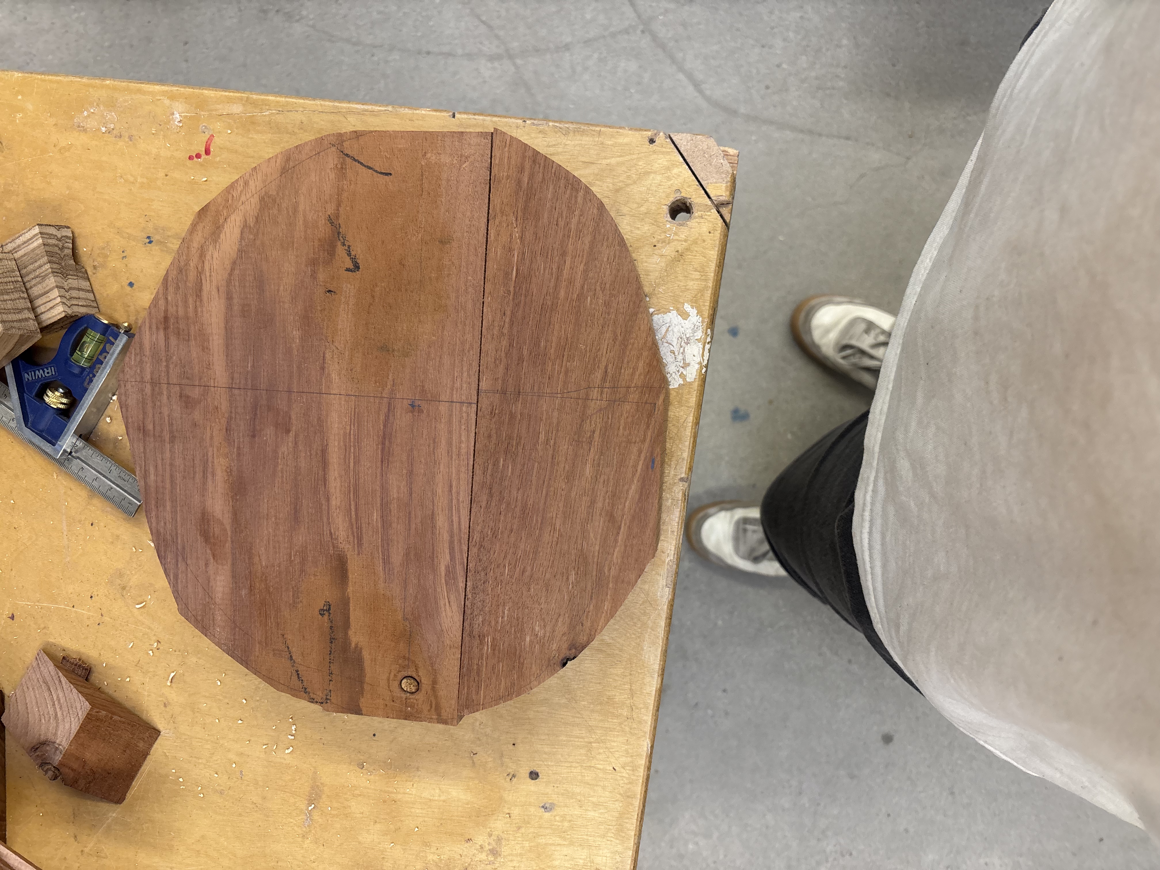Roghcut top of the stool