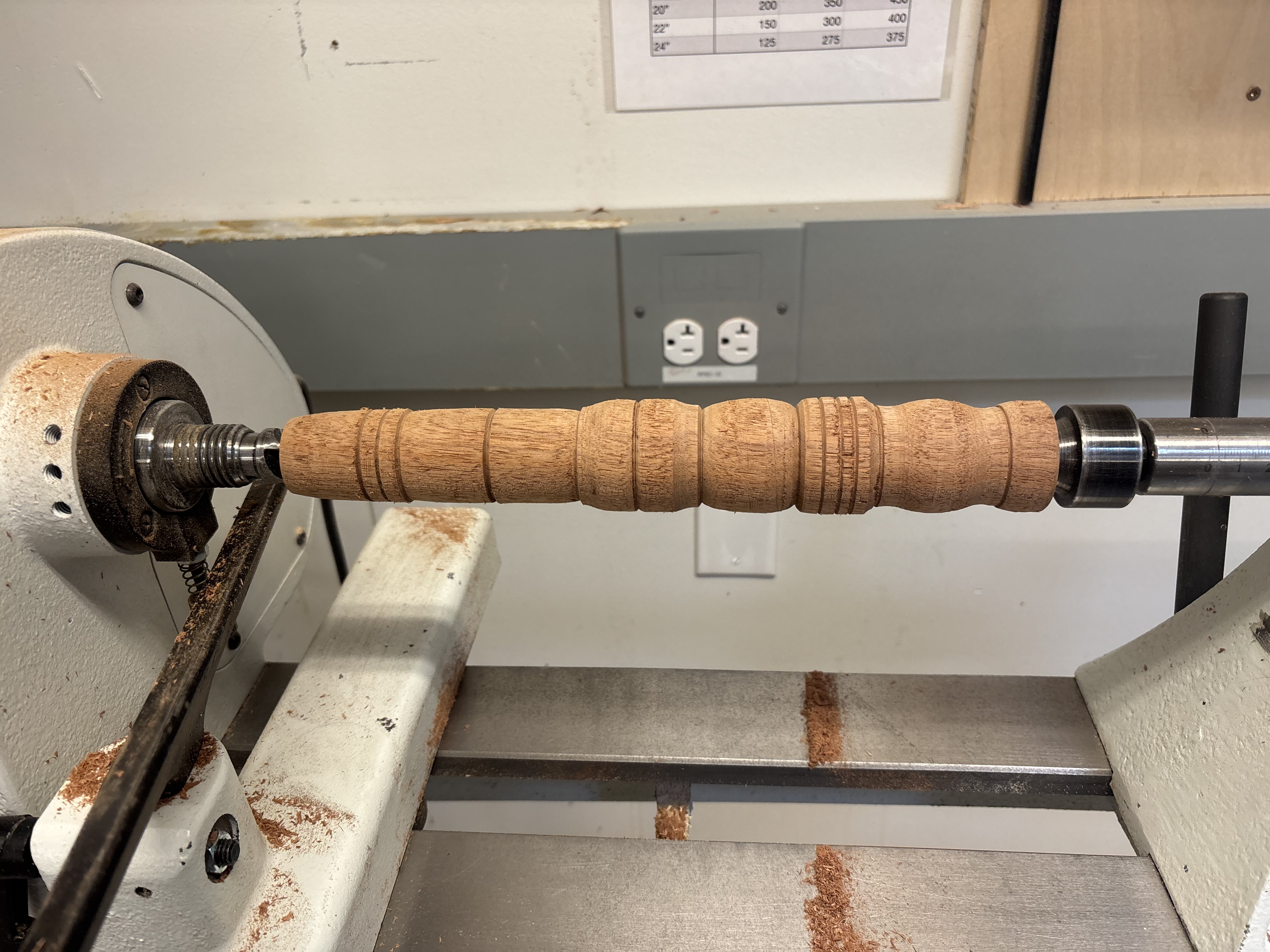 Turning legs on lathe