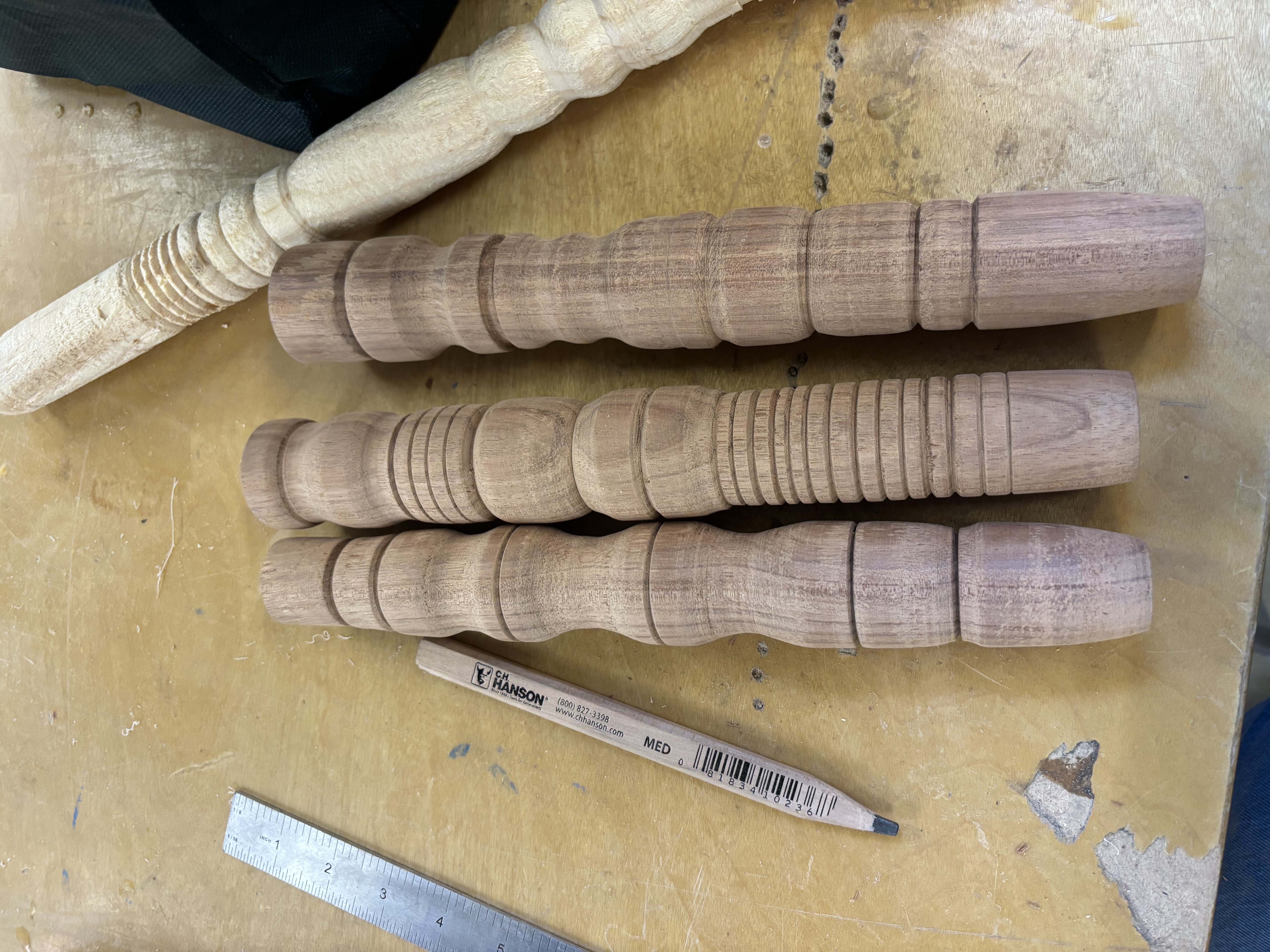 Finished cut stool legs