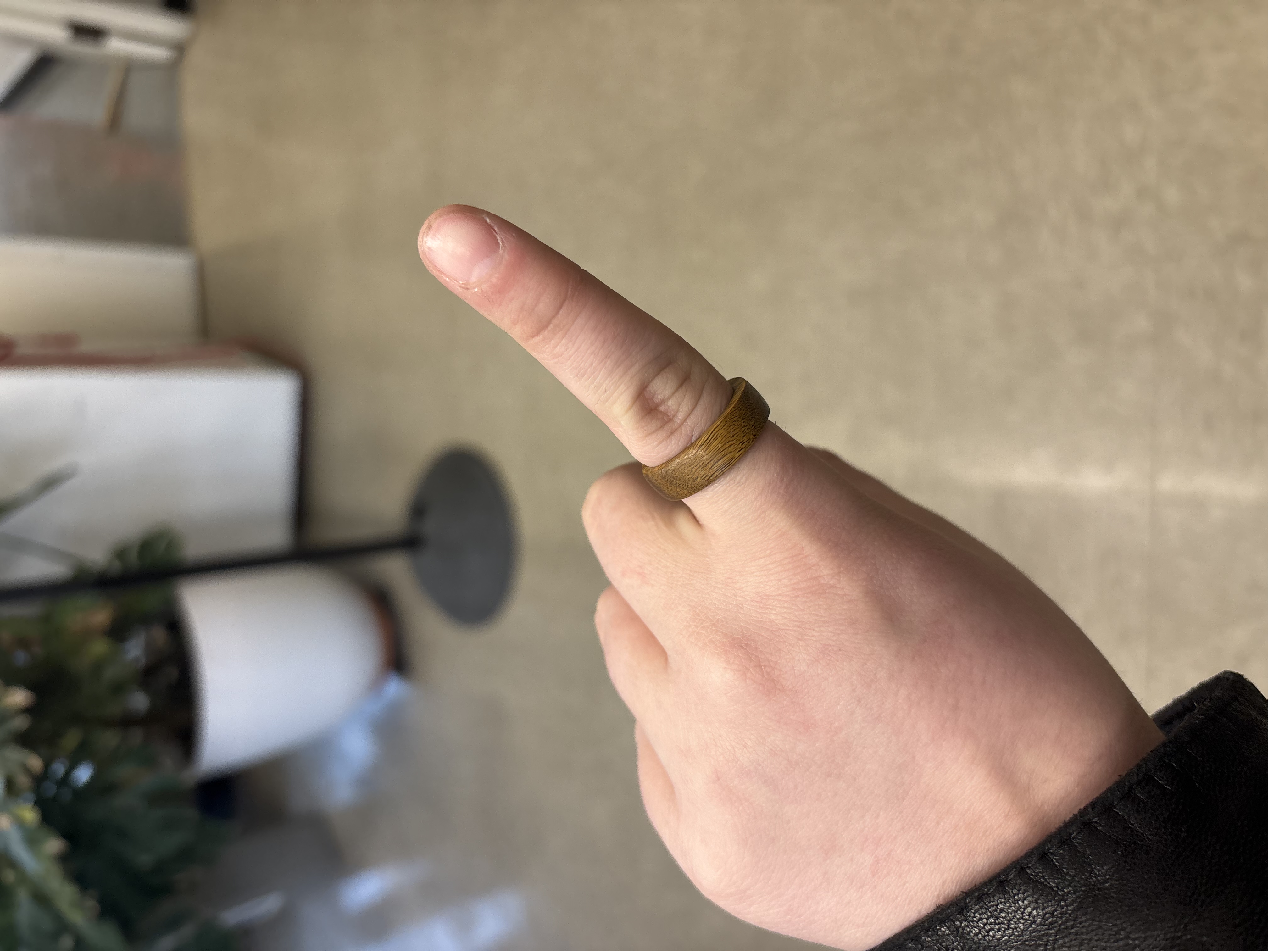 Using a belt sander I shaped the block into a ring and sanded it to a smooth finish